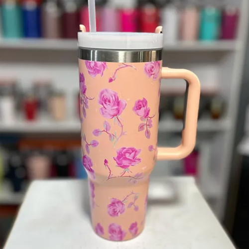 Vaso Térmico 1.2l Con Manija Floreado